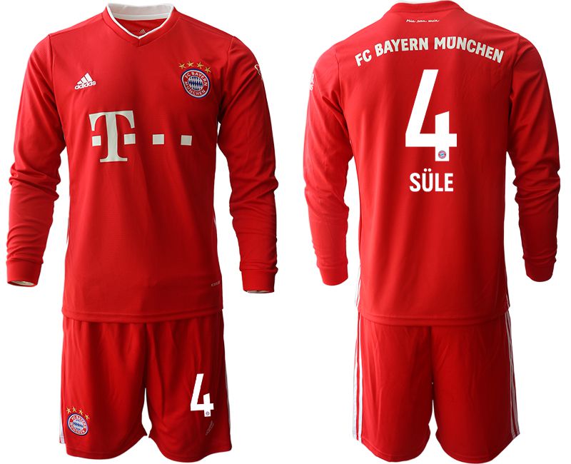 Men 2020-2021 club Bayern Munich home long sleeves #4 red Soccer Jerseys